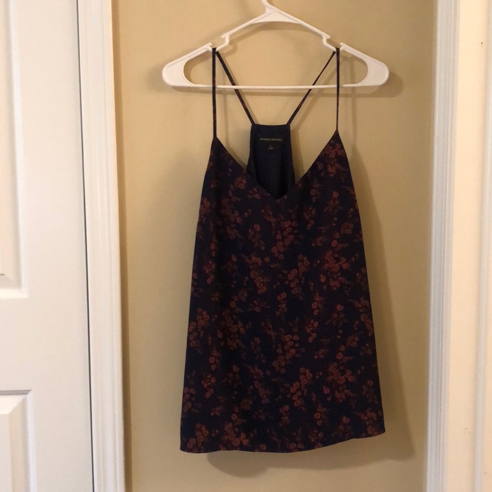 Navy and rust tank blouse